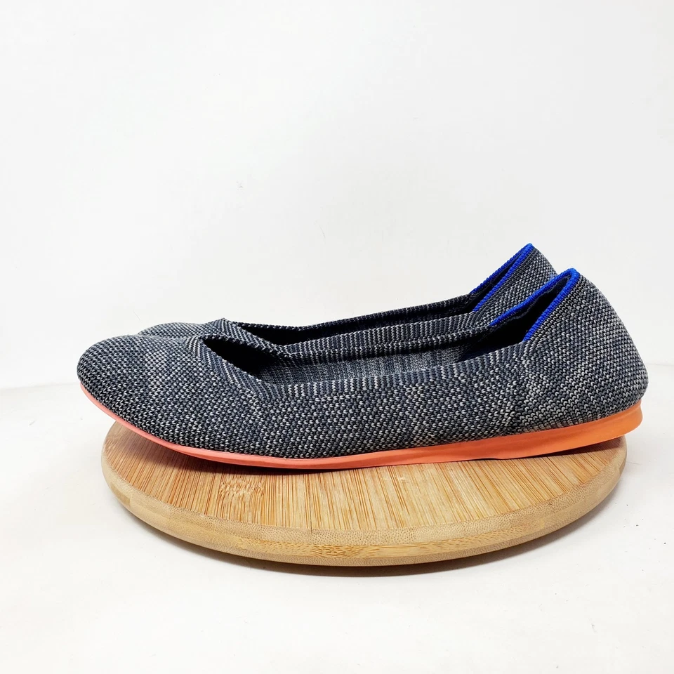 Zapatos planos de ballet Rothys para mujer 9 gris punta redonda sin cordones minimalistas Foto 2 de 4