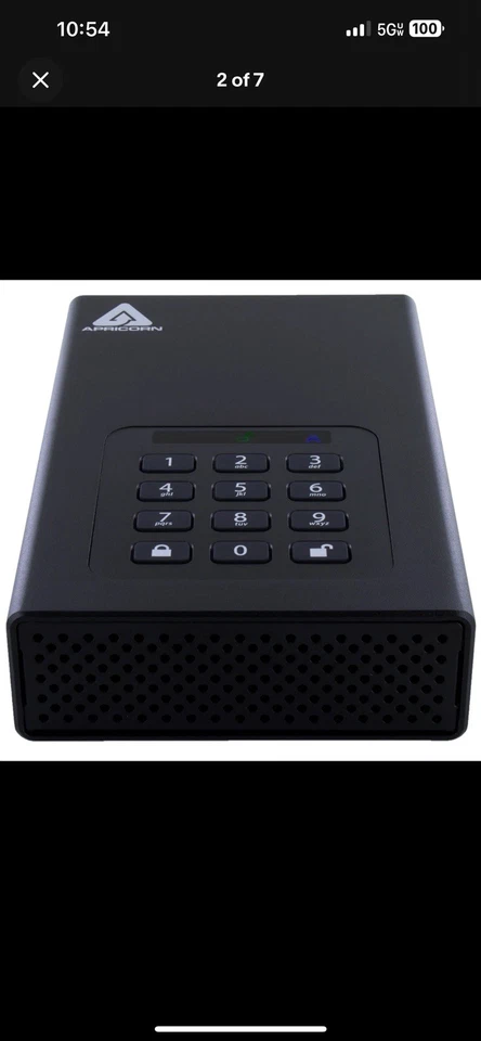 Unidad USB cifrada con candado Aegis DT Fips 256 bits 16 TB Foto 2 de 4