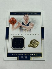 2015-16 National Treasures Gordon Hayward 68/75 Game Used Jersey Jazz E1