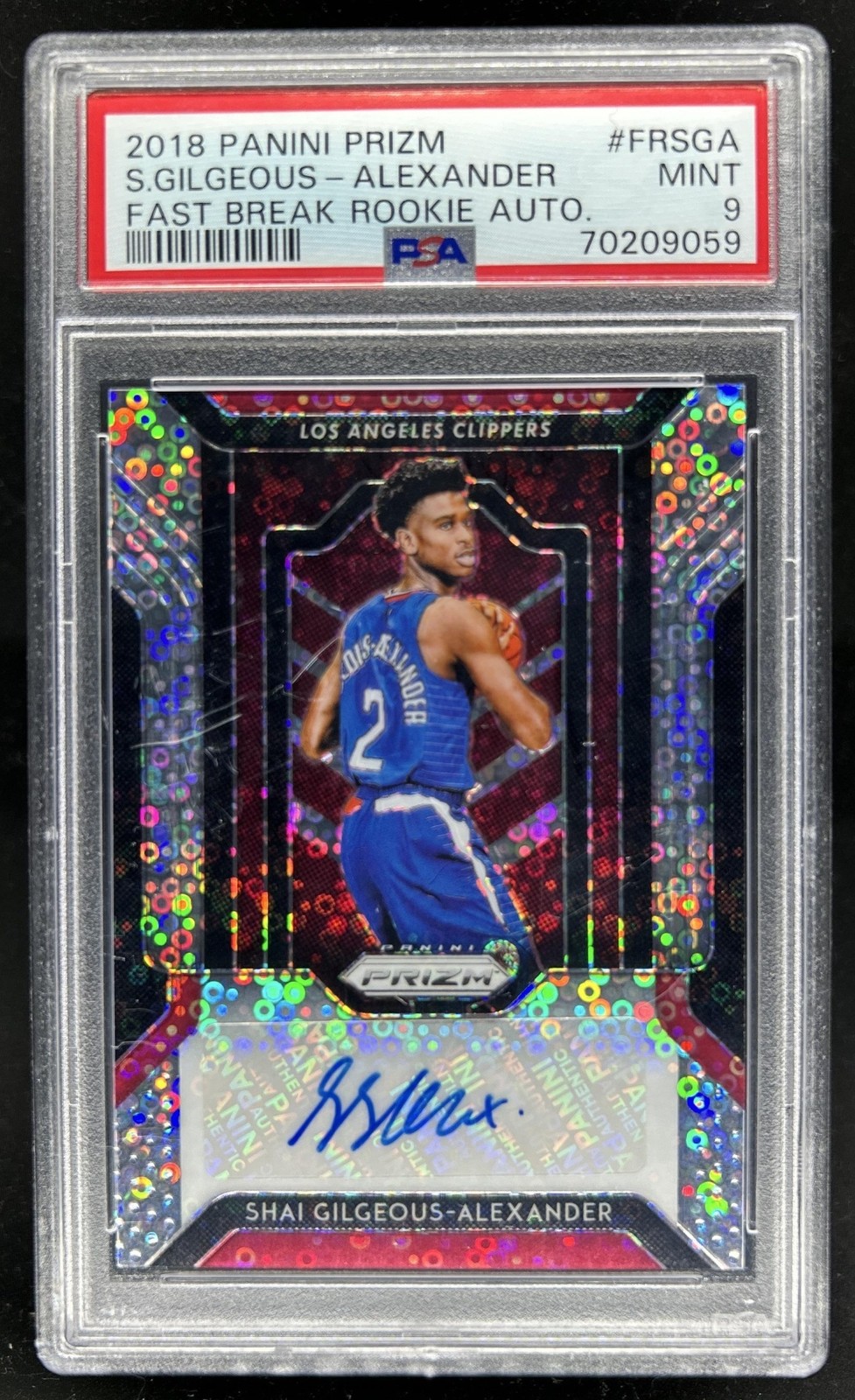 2018-19 Prizm Shai Gilgeous-Alexander Fastbreak Auto Rookies RC #FR-SGA PSA 9