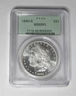 1880-S PCGS MS65PL OGH MORGAN SILVER DOLLAR OLD GREEN HOLDER