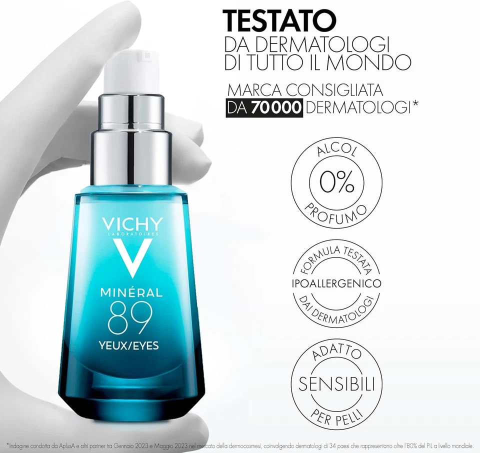 Vichy Minéral 89, Gel Occhi Fortificante, per Tutti I Tipi Di Pelle, 8H Di Idrat - Immagine 4 di 4
