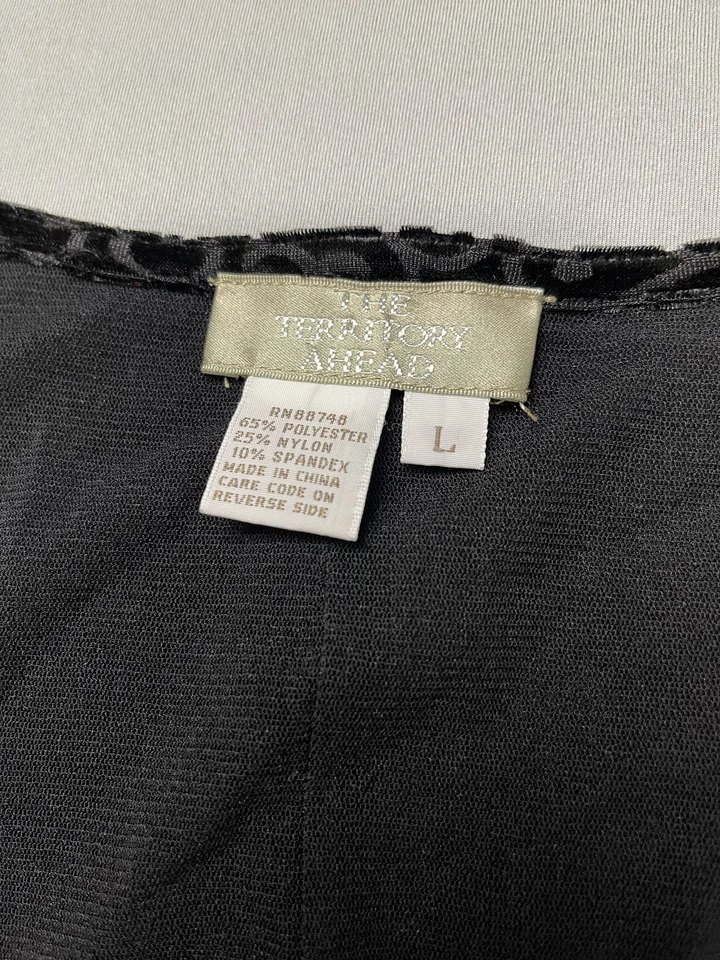 Monique Lhuillier черный бархат выгорания длинным рукавом миди платье женщин размер L - Изображение 4 из 4