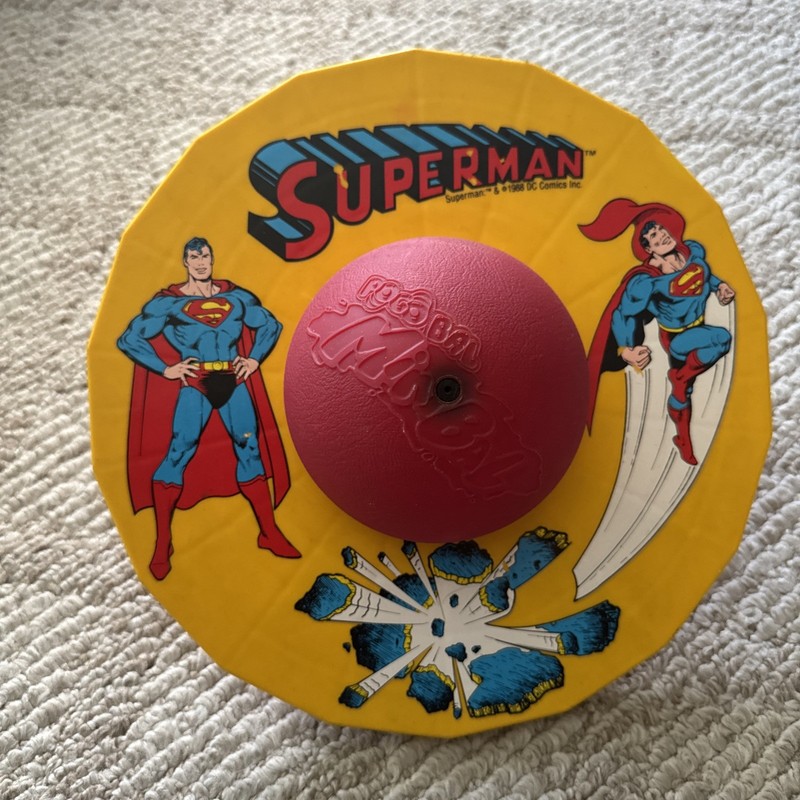 Superman DC Comics Vintage 1988 Pogo Ball Hasbro 80s Rare Pogoball 1980's HTF