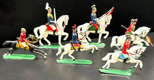 Vintage Hand-Painted Lead Flat Self-Standing Cavalry Soldiers - Group of 6