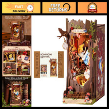ROBOTIME Book Nook Kit, Fairy Tale Princess DIY Miniature House Kit, Fall into W