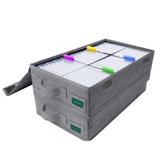 WaveTree Cassette Tape Storage Box 2-Pack - Holds 96 Tapes - Gray