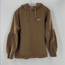 Barbour women's brown Hoodie balloon sleeve embroidered unique activewear