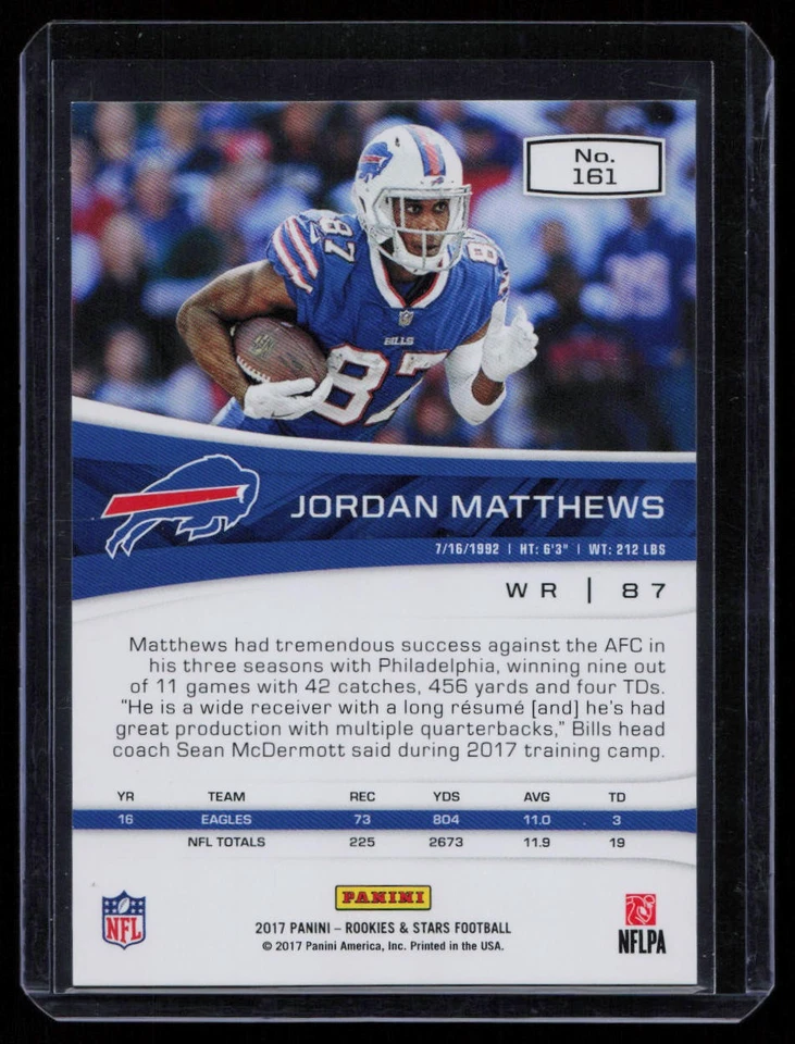 2017 Panini Rookies & Stars #161 Jordan Matthews True Blue #/49 - Image 2 of 2