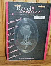 BV4 Stained Glass Bevel, Bevel Crafters, Oval, Etched, Rosebud, 6 X 4 in.