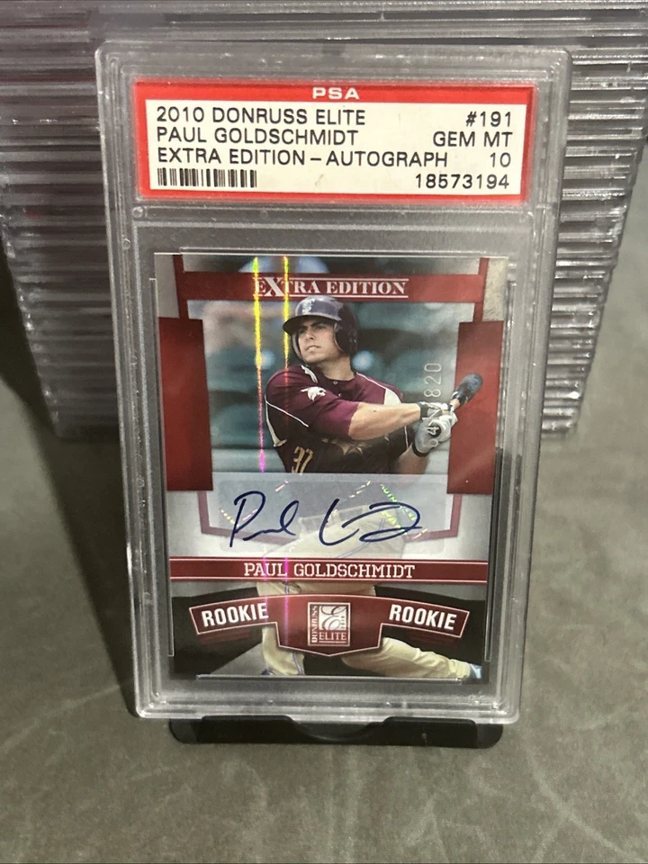 Donruss Elite 2010 edición extra #191 Paul Goldschmidt RC Auto Yankees PSA 10 #/820 Foto 3 de 4