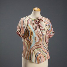 Paul Smith Top Misto Seta Swirl Taglia L/XL Second Hand Inghilterra Originale