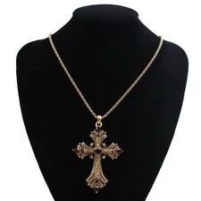Large Vintage Gothic Cross Necklace