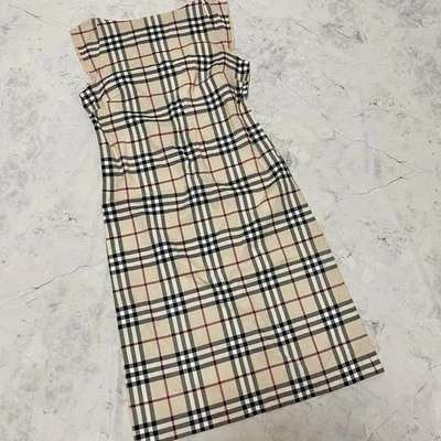 Robe Burberry London taille L 89 cm de longueur beige motif à carreaux Nova - Photo 1/4