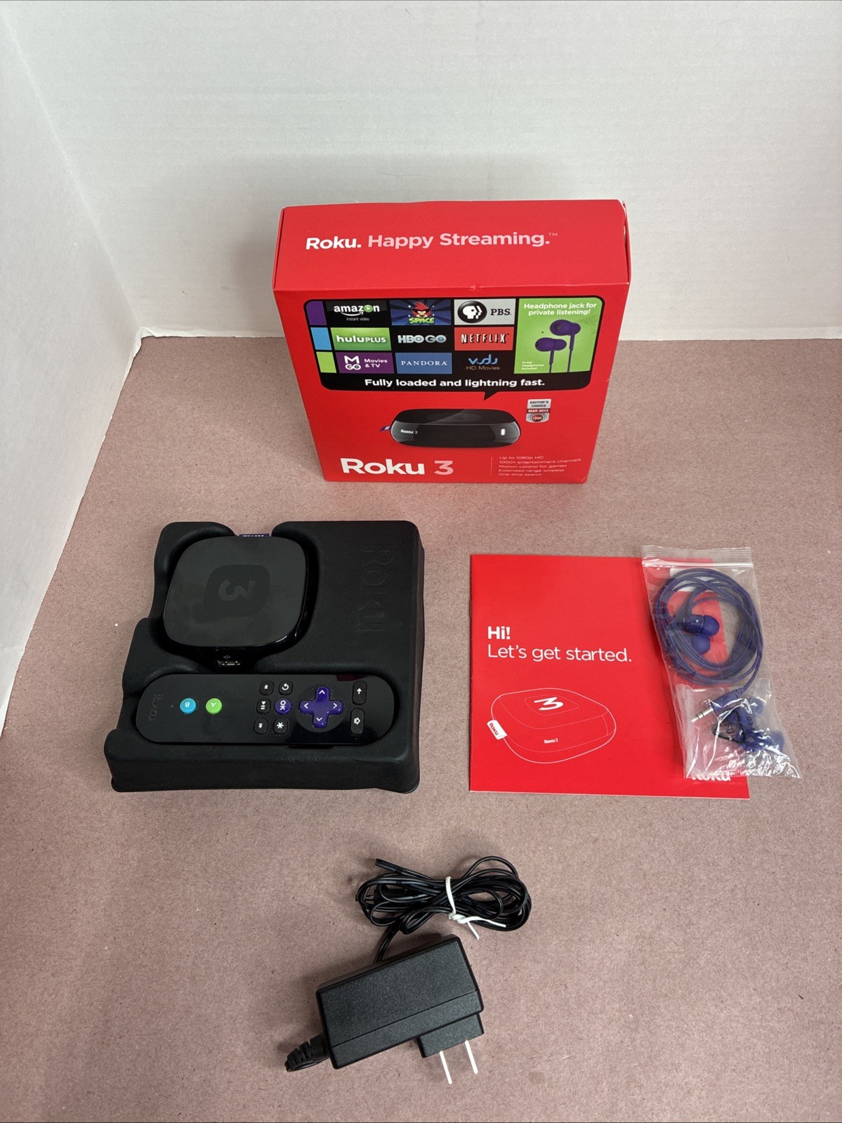 Roku 3 Model 4200R  HD 1080P &hellip; COMPLETE w/ Remote, Power S
