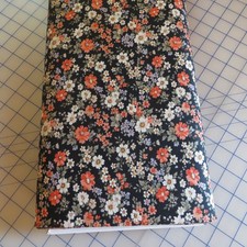 Yard, Small Floral, Flowers On Navy Blue Cotton 3.99 Ships ANY Amount Of Fabric