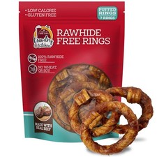 Country Kitchen Rawhide Free Beef Rings Dog Chews, Made with Real Beef, Highl...