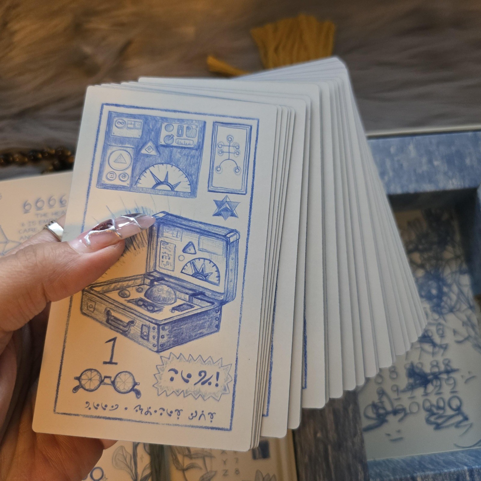 The Cerulean Sequence Tarot James R. Eads 60 Card Tarot Deck & Guidebook USED