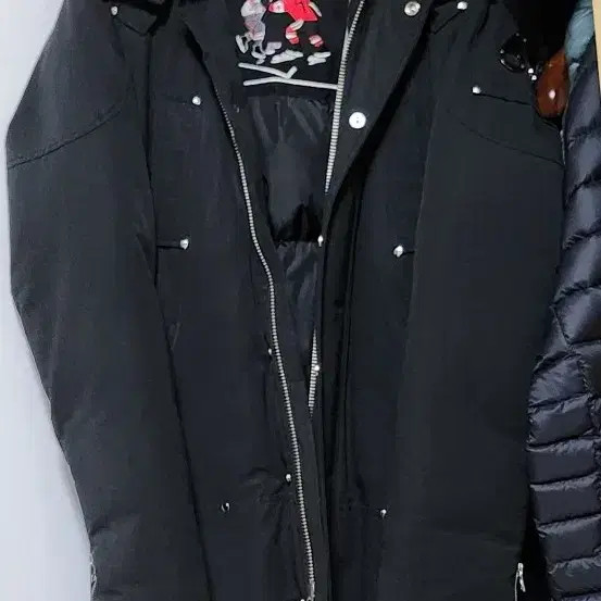 Moncler Men’s Padded Coat in Black & White Fur thumbnail 3