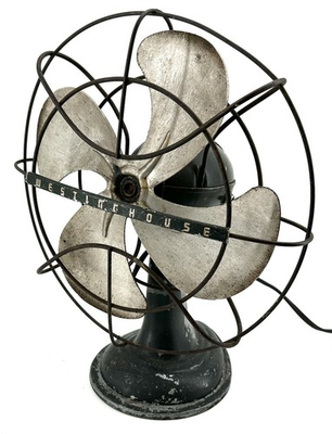 #ad #ad Vintage Art Deco Westinghouse • Lively Aire Oscillating Fan • Gray Green • Works $40.00