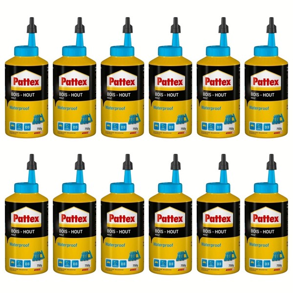 Pattex Holzleim Wasserfest 12X 750 G Transparenter D3 Holzkleber FüR Holz-image