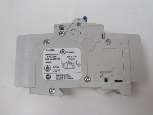 2 Allen-Bradley 1489-M1D010 Miniature Breaker 1A 1-Pole Curve D 240VAC White NEW - Picture 6 of 9