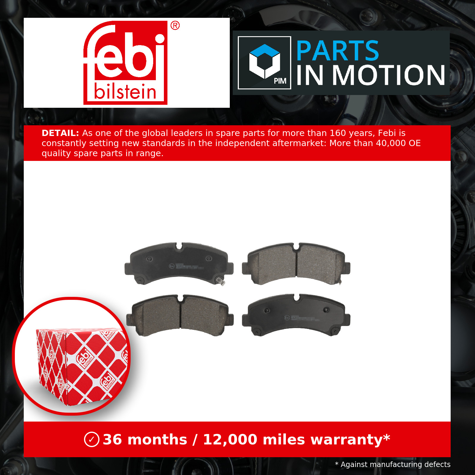 Brake Pads Set Rear 188668 Febi C00212546 22964 22965 22966 Quality Guaranteed