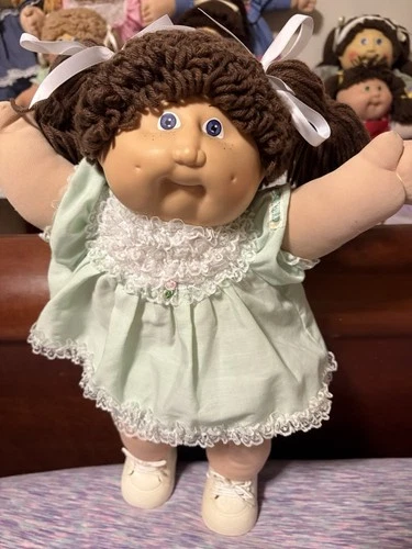 Cabbagepatch 1983 Brown Double Ponies Violet Eyes From Ok Factory CPK  Clothes