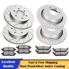4WD Front Rear Brake Rotors Brakes Pads Fit 2005-2008 Ford F-150 Lincoln Mark LT