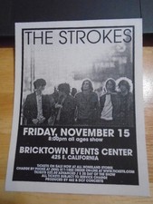 RARE The Strokes 2002 CONCERT FLYER rock Is This it? Oklahoma City nyc cops !