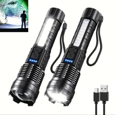 Voltguard X95 Tactical Flashlight, 2 PCS Tactical Flashlight, with 7 Light Modes