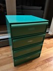Four [4] Turquoise space age stacking Vintage Kartell 4601 Simon Fussell drawers — photo 2