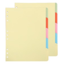 2 Set/10 Pcs B5 Binder Dividers, Horizontal Tabs Page