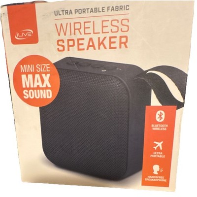 iLive Portable Wireless Bluetooth Speaker w/Handsfree Speakerphone Black