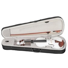 GV103 4/4 Spruce Panel Violin Case Bow Rosin Strings Shoulder Rest Matte White