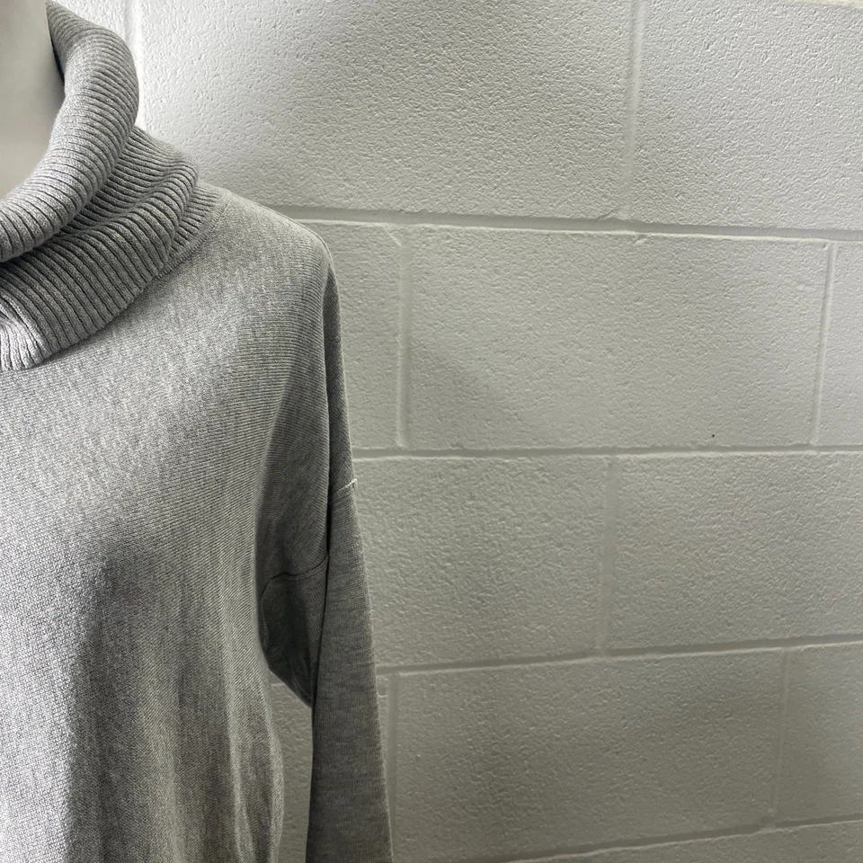 Suéter Verve Ami Para Mujer Grande Gris Jaspeado Tejido Manga Larga Capucha Cuello Pullover Foto 4 de 4