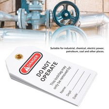 ⁺20Pcs Lockout Tagout Tag PVC Plastic Water Resistance Warning Effect Safety