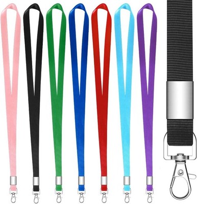 7PCS Lanyards for ID Badges Keychain 360° Swivel Clip Multicolor Set
