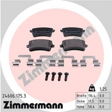 ZIMMERMANN Bremsbelagsatz Scheibenbremse 24606.175.3 für AUDI A5 B8 A4 8K2 8K5