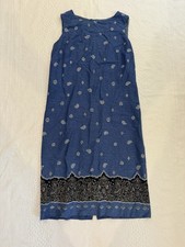 Talbots Linen Blend Shift Dress Blue Paisley Women’s Size 10