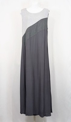 Soft Surroundings Maxi Dress Gray Colorblock Flatter Me Misses Size XL