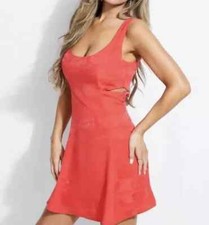Guess  Red Nathaly Cutout Fit & Flare Dress Size Small