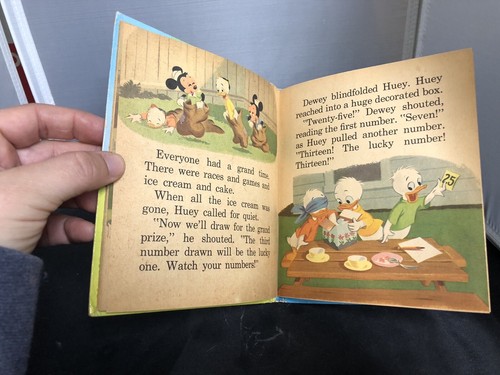 Vintage 1960s Walt Disney's Donald Duck's Lucky Day book - BC1B - Foto 16 di 19