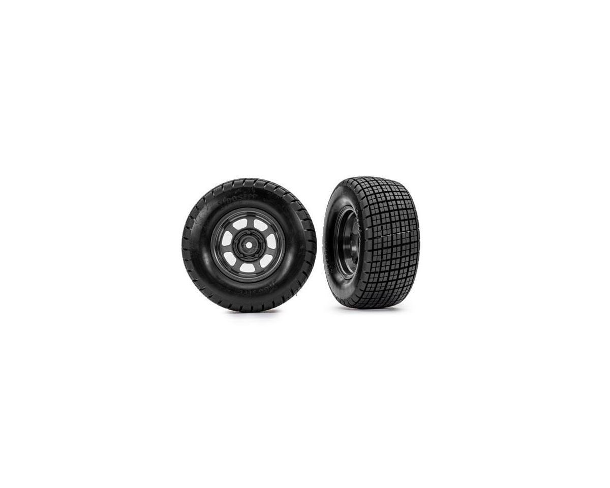 Traxxas Slash® Modified Hoosier® Pre-Mounted Dirt Oval Tires (Grey) (2) (Front)