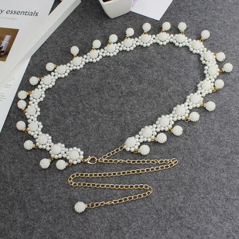 Pearl Waist Belt for Women - Stylish Decorative Cummerbund for Jeans & Dresses-image