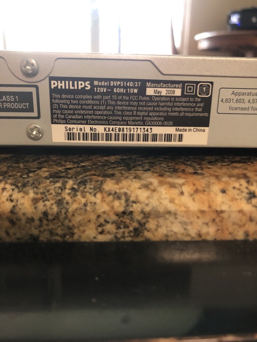 2008 Philips DVP5140/37 Slim DVD Player Progressive Scan 12 Bit