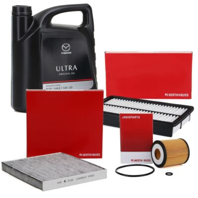 HERTH+BUSS Filterset + 5L ORIGINAL 5W30 ULTRA Motoröl für MAZDA 6 GG GH 1.8-2.5