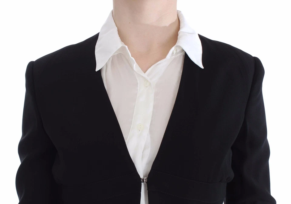 Traje EXTE Falda Blazer Dos Piezas Negro Azul Mujer s. IT42 / US8 / M PRECIO DE VENTA SUGERIDO POR EL FABRICANTE $1000 Foto 4 de 4