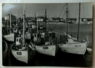 60er Jahre KARTE;POLEN;JASTARNIA;PORT RYBACKI;FISCHERBOOTE;40gr MAZURY BRIEFMARKE