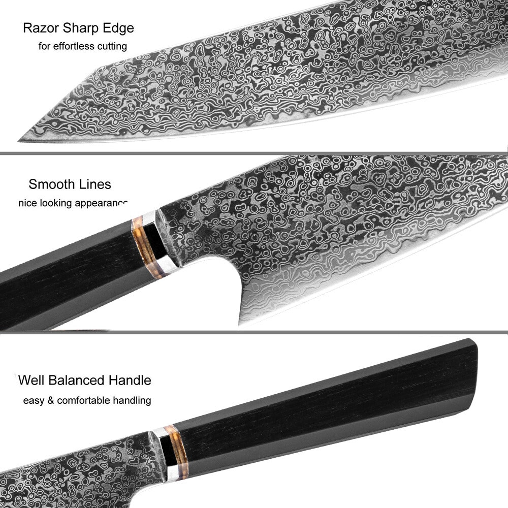 Handmade Japanese Chef Knife VG10 Core Damascus Steel 67 Layers Wood